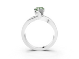 White gold Fancy Green Pear  Solitaire Channel-Set Split Shank Ring with Tension Prong Setting_6