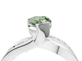 White gold Fancy Green Pear  Solitaire Channel-Set Split Shank Ring with Tension Prong Setting_7