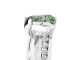 White gold Fancy Green Pear  Solitaire Channel-Set Split Shank Ring with Tension Prong Setting_8