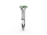 White gold Fancy Green Pear  Solitaire Chevron Pave Diamond Engagement Ring with Six-Prong Setting_5