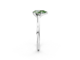 White gold Fancy Green Pear  Solitaire Diamond Engagement Ring with Four-Prong Setting on a Classic Band_5