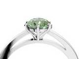 White gold Fancy Green Pear  Solitaire Diamond Engagement Ring with Four-Prong Setting on a Classic Band_7