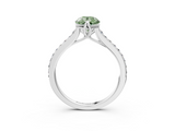 White gold Fancy Green Pear  Solitaire Diamond Engagement Ring with Pave Band and Six-Prong Setting_23