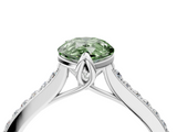 White gold Fancy Green Pear  Solitaire Diamond Engagement Ring with Pave Band and Six-Prong Setting_24