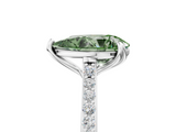 White gold Fancy Green Pear  Solitaire Diamond Engagement Ring with Pave Band and Six-Prong Setting_25