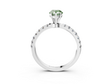 White gold Fancy Green Pear  Solitaire Diamond Pavé Band with Four-Prong Setting_27
