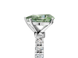 White gold Fancy Green Pear  Solitaire Diamond Pavé Band with Four-Prong Setting_29