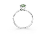 White gold Fancy Green Pear  Solitaire Diamond Ring with 4-Prong Setting on a Classic Band_6