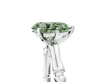 White gold Fancy Green Pear  Solitaire Diamond Ring with Bamboo Band and Four-Prong Setting_95