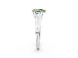 White gold Fancy Green Pear  Solitaire Diamond Ring with Cathedral Band and Four-Prong Setting_68