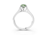 White gold Fancy Green Pear  Solitaire Diamond Ring with Cathedral Band and Four-Prong Setting_69