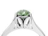 White gold Fancy Green Pear  Solitaire Diamond Ring with Cathedral Band and Four-Prong Setting_70