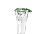 White gold Fancy Green Pear  Solitaire Diamond Ring with Cathedral Band and Four-Prong Setting_71