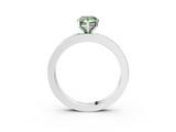 White gold Fancy Green Pear  Solitaire Diamond Ring with Channel-Set Baguette Band and Four-Prong Setting_104