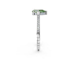 White gold Fancy Green Pear  Solitaire Diamond Ring with Channel Set Band and Bezel Prong Setting_70