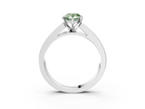 White gold Fancy Green Pear  Solitaire Diamond Ring with Channel-Set Band and Four-Prong Setting_6