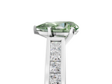 White gold Fancy Green Pear  Solitaire Diamond Ring with Channel-Set Band and Four-Prong Setting_8