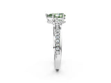 White gold Fancy Green Pear  Solitaire Diamond Ring with Channel Set Band and Six-Prong Setting_50