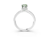 White gold Fancy Green Pear  Solitaire Diamond Ring with Channel Set Band and Six-Prong Setting_50