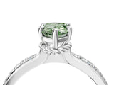 White gold Fancy Green Pear  Solitaire Diamond Ring with Channel Set Band and Six-Prong Setting_52