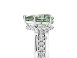 White gold Fancy Green Pear  Solitaire Diamond Ring with Channel Set Band and Six-Prong Setting_53