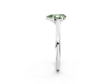 White gold Fancy Green Pear  Solitaire Diamond Ring with Four-Prong Setting and Classic Band_5