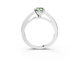 White gold Fancy Green Pear  Solitaire Diamond Ring with Four-Prong Setting and Classic Band_6
