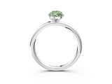 White gold Fancy Green Pear  Solitaire Diamond Ring with Four-Prong Setting on a Plain Band_35