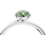 White gold Fancy Green Pear  Solitaire Diamond Ring with Four-Prong Setting on a Plain Band_36