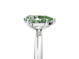 White gold Fancy Green Pear  Solitaire Diamond Ring with Four-Prong Setting on a Plain Band_37