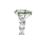 White gold Fancy Green Pear  Solitaire Diamond Ring with Pave Band and Four-Prong Setting_217