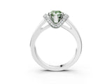 White gold Fancy Green Pear  Solitaire Diamond Ring with Pave Band and Six-Prong Setting_34