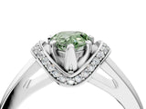 White gold Fancy Green Pear  Solitaire Diamond Ring with Pave Band and Six-Prong Setting_36