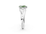 White gold Fancy Green Pear  Solitaire Diamond Ring with Six-Prong Cathedral Setting_34