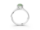 White gold Fancy Green Pear  Solitaire Diamond Ring with Six-Prong Cathedral Setting_35