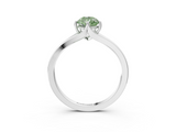 White gold Fancy Green Pear  Solitaire Diamond Ring with Six-Prong Setting and Tapered Band_19