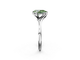 White gold Fancy Green Pear  Solitaire Diamond Ring with Six-Prong Setting and Tapered Band_20