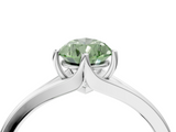 White gold Fancy Green Pear  Solitaire Diamond Ring with Six-Prong Setting and Tapered Band_21