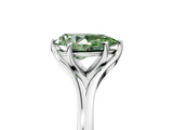 White gold Fancy Green Pear  Solitaire Diamond Ring with Six-Prong Setting and Tapered Band_23