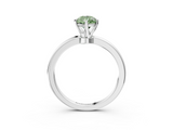 White gold Fancy Green Pear  Solitaire Diamond Ring with Six-Prong Setting on a Classic Band_6