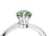 White gold Fancy Green Pear  Solitaire Diamond Ring with Six-Prong Setting on a Classic Band_7