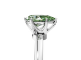 White gold Fancy Green Pear  Solitaire Diamond Ring with Six-Prong Setting on a Classic Band_8