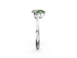 White gold Fancy Green Pear  Solitaire Diamond Ring with Split Shank and Four-Prong Setting_22
