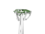 White gold Fancy Green Pear  Solitaire Diamond Ring with Split Shank and Four-Prong Setting_25