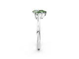 White gold Fancy Green Pear  Solitaire Diamond Ring with Split Shank and Four-Prong Setting_26