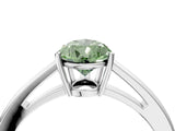 White gold Fancy Green Pear  Solitaire Diamond Ring with Split Shank and Four-Prong Setting_28