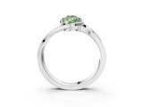 White gold Fancy Green Pear  Solitaire Diamond Ring with Split Shank and Prong Setting_44