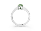 White gold Fancy Green Pear  Solitaire Diamond Ring with Tapered Band and Four-Prong Setting_84