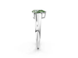 White gold Fancy Green Pear  Solitaire Diamond Ring with Tapered Band and Four-Prong Setting_87