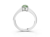White gold Fancy Green Pear  Solitaire Diamond Ring with Tapered Band and Four-Prong Setting_93